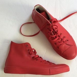 Converse red high top water proof sneakers 9.5
